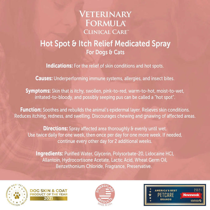 Veterinary Formula Clinical Care Hot Spot Shampoo 16Oz Banner That Reads - Dog Skin Coat Product Of The Year