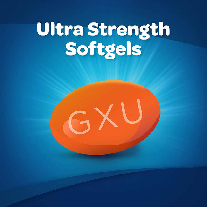 Gas-X Ultra Strength Banner Showing A Softgel that reads - Ultra Strength
