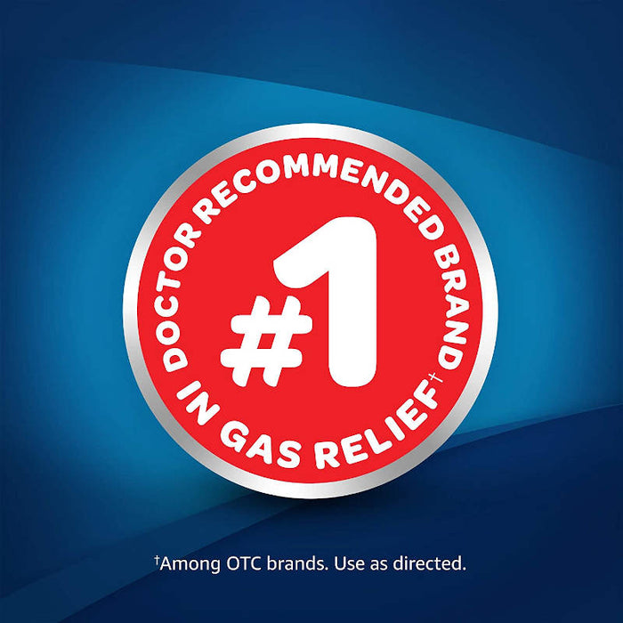 Gas-X Extra Strength Chewable Tablets Peppermint Creme 48 Banner That Reads Number 1 Doctor Recommended Brand For Gas Relief.