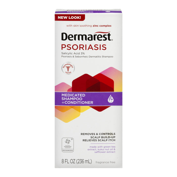 Dermarest Psoriasis Medicated Shampoo Plus Conditioner, 8 FL OZ