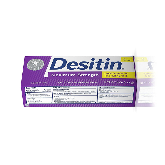 Desitin Maximum Strength Baby Diaper Rash Cream with Zinc Oxide, 4 oz