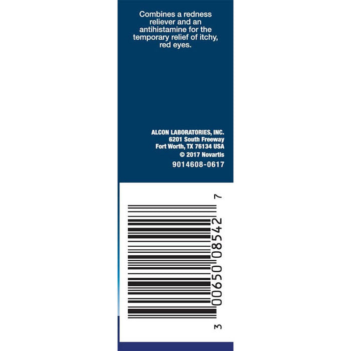 Naphcon-A Allergy Eye Drops - side of product packaging in front of white backdrop