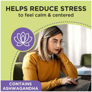 Dramamine Advanced Herbals Banner Showing  A Distressed Woman With The Headline - Helps to Reduce Stress