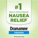 Dramamine Nausea Non=Drowsy Ginger Soft Chews 20 Count Banner That Reads Number 1 Nausea Relief