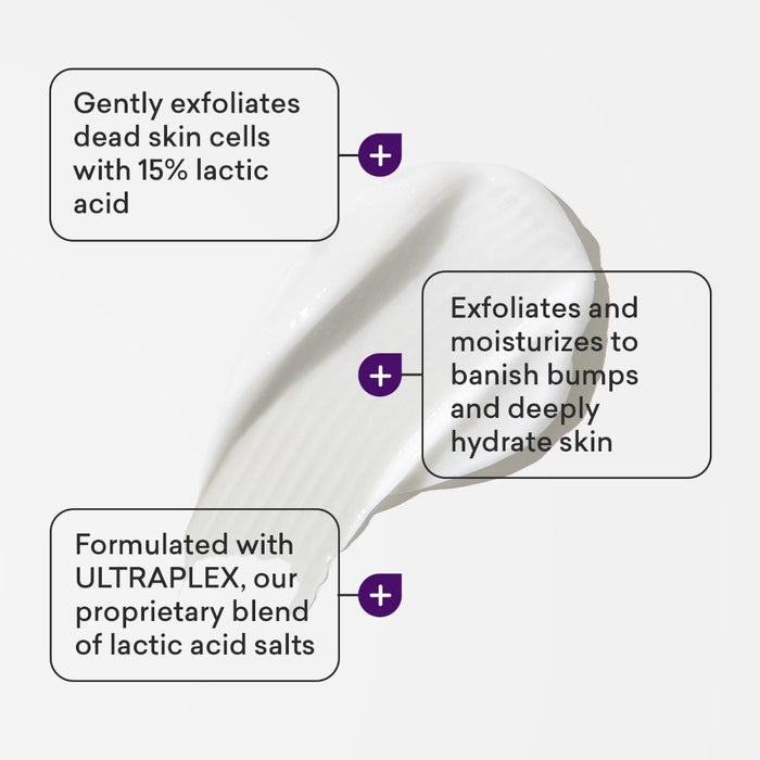 Amlactin KP Bumps Be Gone 15% Lactic Acid Moisturizing Cream 3 Oz Banner Highlighting The Creams Moisturizing Properties