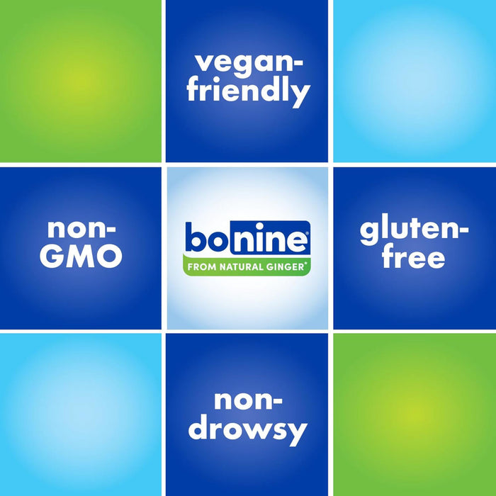 Bonine Ginger Non Drowsy Motion Sickness Tablets 60 Banner That Reads Vegan Friendly