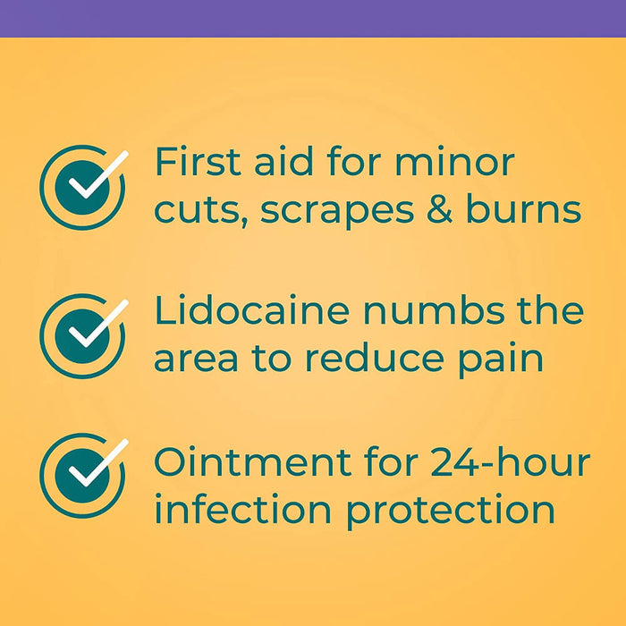 Neosporin Plus Lidocaine Anitbiotic Ointment 0.5 Oz Banner That Reads, For Minor Cuts Scrapes And Burns