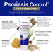 Triderma Psoriasis Control Face & Body Cream 4.2 Oz Banner Showing Ingredient Breakdown