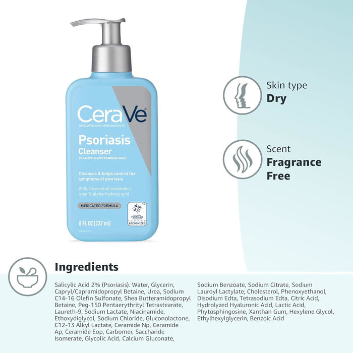 CeraVe Psoriasis Cleanser 8 Oz Fragrance Free Banner