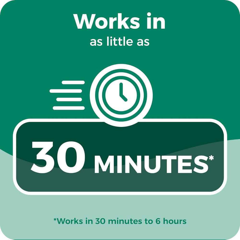 Green and white graphic with a clock icon and text indicating '30 minutes' on a green background.