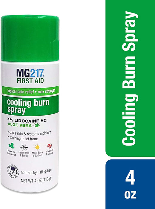 MG217 First Aid Cooling Burn Spray 4 Oz In Front Of White Background