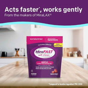 MiraFAST Soft Chews Gentle Constipation Relief Banner That Reads - Acts Faster, Works Gently
