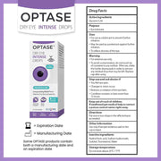 OPTASE Dry Eye Intense Drops, 0.33 fl oz Usage Instructions On Reverse Of Product Packaging