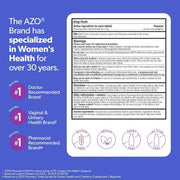 AZO Urinary Pain Relief Maximum Strength Drug Facts, showing ingredients, directions and warnings.