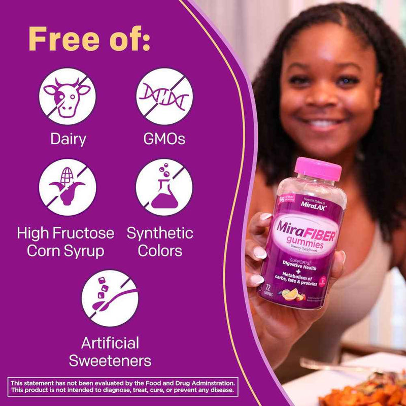 MiraFIBER Gummies Fiber and Metabolism Support 72 Count