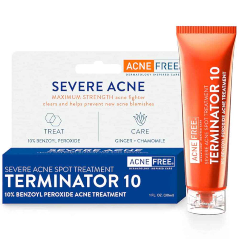 AcneFree Terminator 10 Acne Spot Treatment Cream 1 Oz