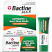 Bactine Max Antibiotic Plus Pain Relief Cream 0.5 Oz Outer Packaging And Tube In Front Of White Background