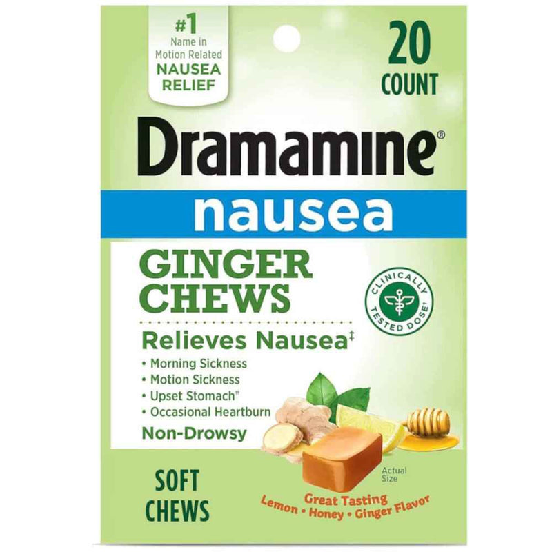 Dramamine Nausea Relief Ginger Chews 20 Ct