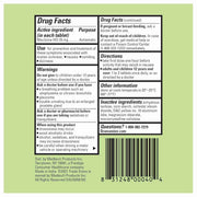 Drug Facts label for Dramamine Nausea Long Lasting tablets HCl 25 mg (antidiarrheal) showing active ingredients, directions, warnings, and contact information on a white background.