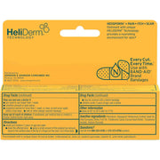 Yellow Neosporin pain, itch and scar packaging box, with a Band-Aid illustration and medical directions, presents a reassuring wound-care product.