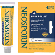 Neosporin + Pain Relief triple antibiotic ointment 1 oz tube and carton
