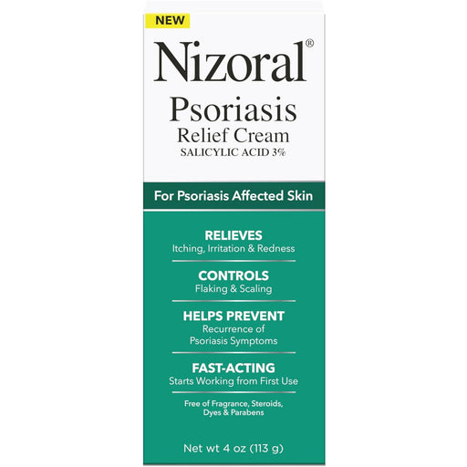 Nizoral Psoriasis Relief Cream Salicylic Acid 3% 4 Oz In Front f White Background
