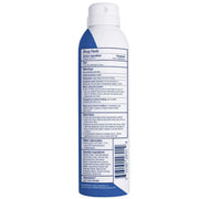 Back view of PanOxyl Acne Banishing Body Spray can with a white cap, showing the detailed Drug Facts label on a plain white background.