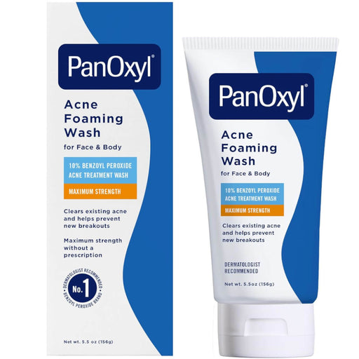 PanOxyl Acne Foaming Wash with 10% benzoyl peroxide for face and body, 5.5 oz