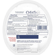 Back side of a circular blister card showing drug facts, directions, warnings, and a barcode for Abreva cold sore treatment cream.