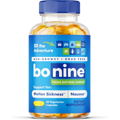 Bonine Ginger Non Drowsy Motion Sickness Tablets 60 In Front Of White Background