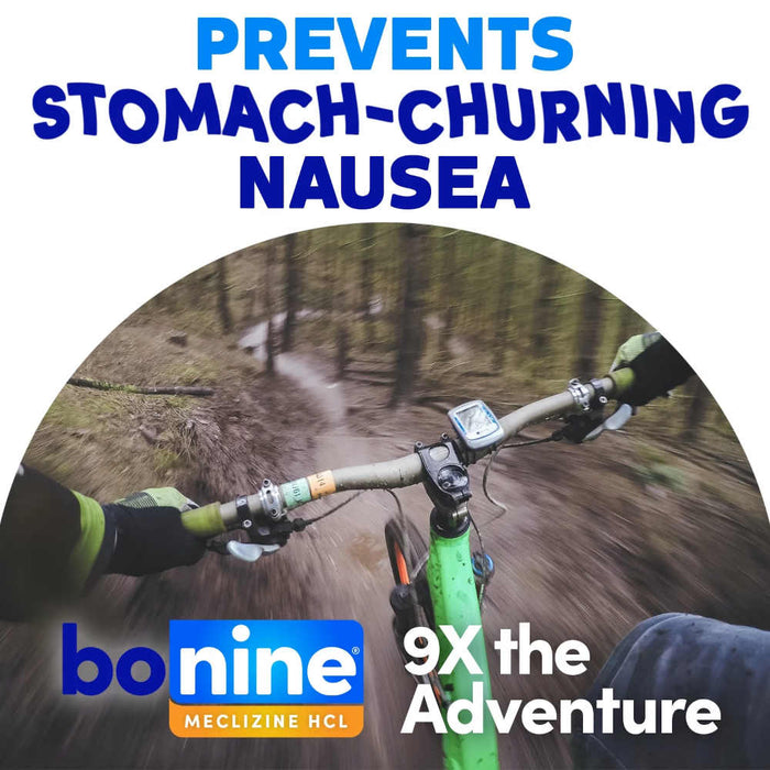 Bonine Max Strength Motion Sickness Tablets Peppermint 16 Banner That Reads Prevents Nausea