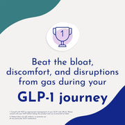 Promotional graphic for GLP-1 therapy with text and icon on a white background