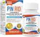 PINRID 12 chewable pinworm medicine packaging and bottle on a white background