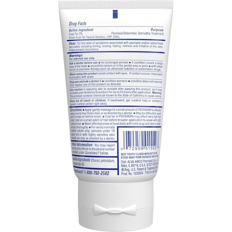 Psoriasin Deep Moisturizing Ointment - 2% Coal Tar - Stops Psoriasis Itching, Scaling, Redness - 4.2 oz  UK