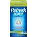 Refresh Relieva For Contacts Lubricant Eye Drops 0.27 Fl Oz Outer Packaging In Front Of White Background.