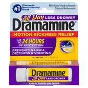 Dramamine All Day Less Drowsy Motion Sickness Relief, 8 Count