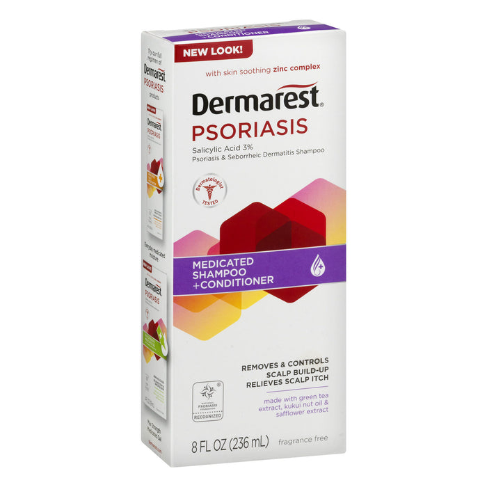 Dermarest Psoriasis Medicated Shampoo Plus Conditioner, 8 FL OZ