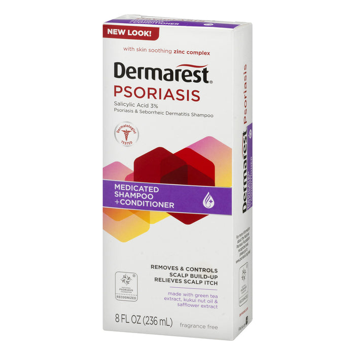Dermarest Psoriasis Medicated Shampoo Plus Conditioner, 8 FL OZ