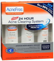 AcneFree Oil Free 24 HR Acne Treatment Kit, 3 Step Acne Clearing System