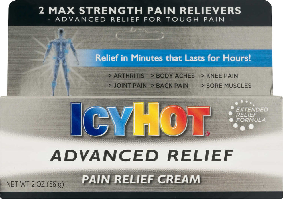Icy Hot Advanced Pain Relief Cream 2 oz outer packaging front on image