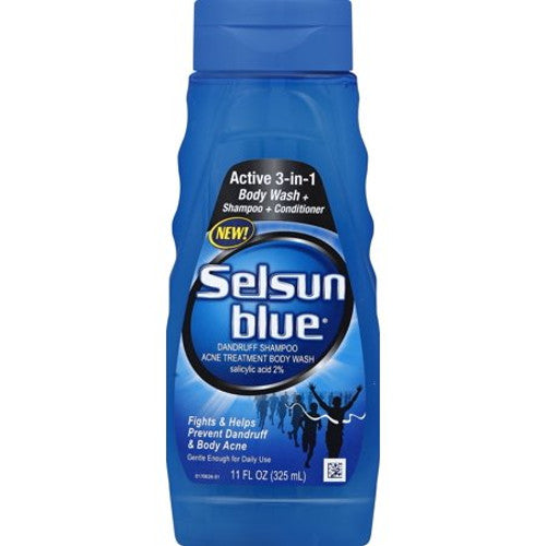 Selsun Blue Active 3-in-1 Dandruff Body Wash + Shampoo + Conditioner, 11oz UK