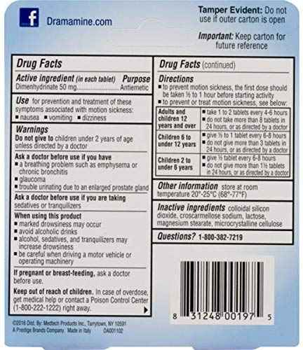 Dramamine UK Original Formula Motion Sickness Tablets
