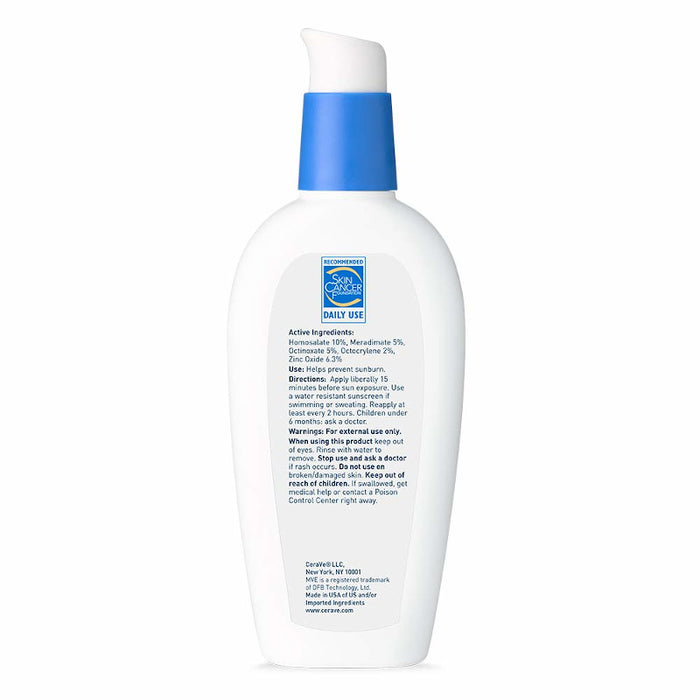 CeraVe AM Facial Moisturizing Lotion SPF 30 ingredients list on reverse of product bottle