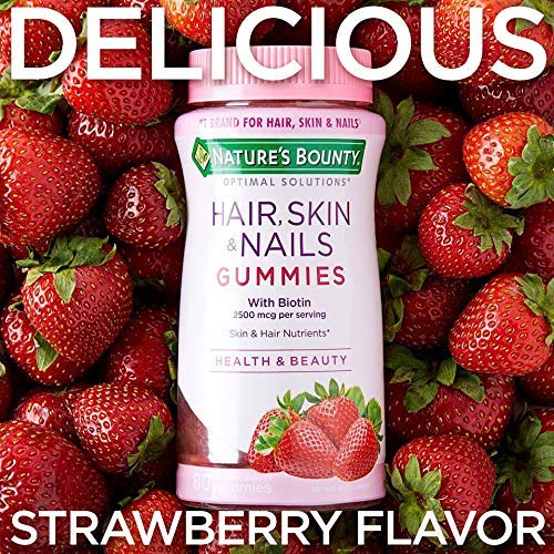 Nature's Bounty Optimal Solutions Hair, Skin & Nails Strawberry Flavored Gummies UK