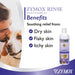 Zymox Conditioning Rinse Leave-On Conditioner 12 Fl Oz Banner stating - Soothing relief from Dry, Flaky & Itchy Skin.
