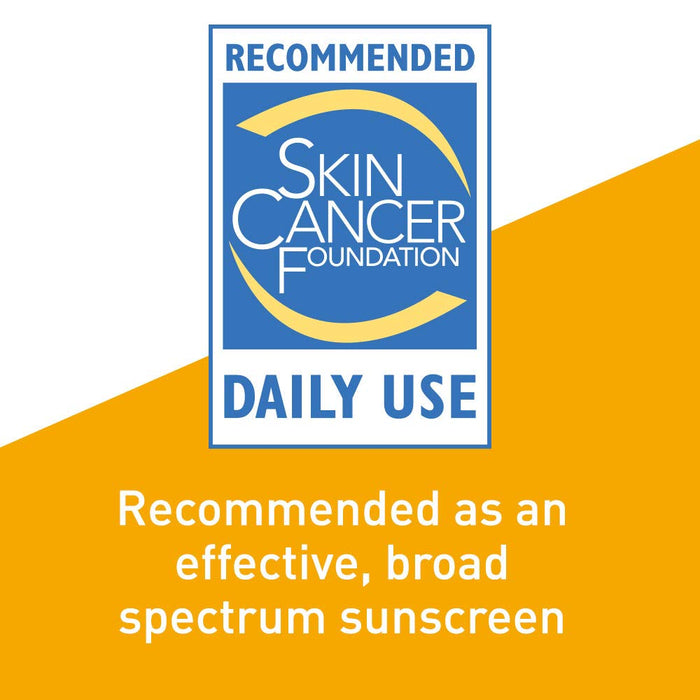 Banner stating that CeraVe Hydrating Face SPF 50 Mineral Sunscreen is recommended by Skin Cancer Foundation