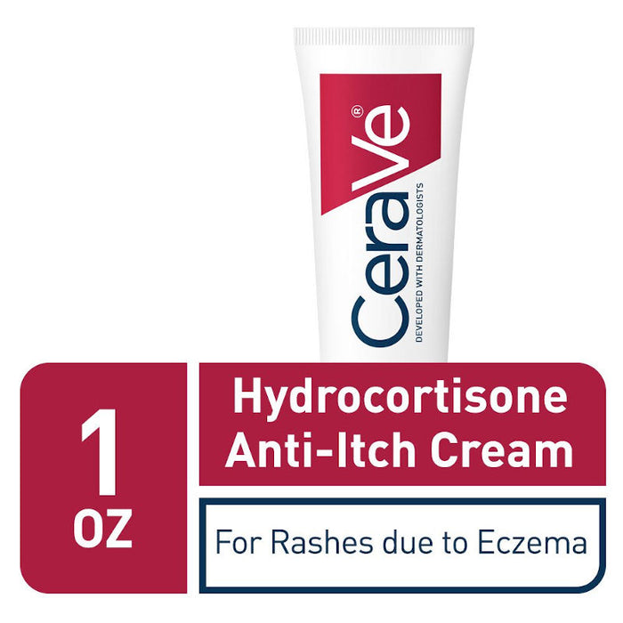 CeraVe Hydrocortisone 1% Dry Skin & Itch Relief Eczema Treatment & Cream 1 oz effective relief from rashes due to Eczema banner