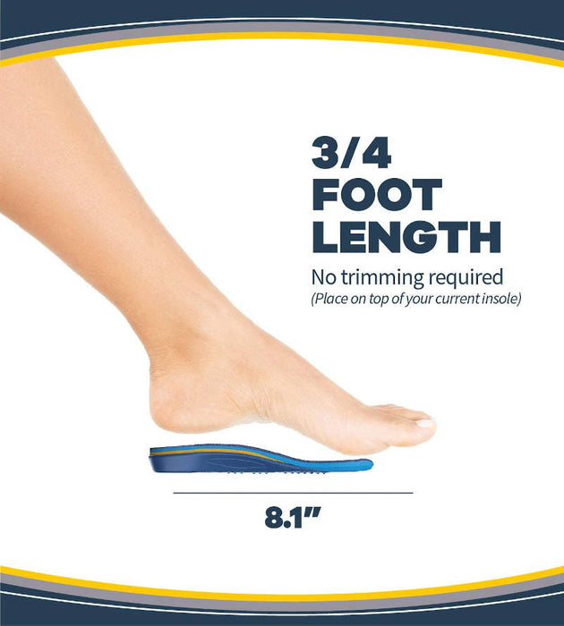 Dr. Scholl's Pain Relief Shoe Insoles Orthotics For Arthritis Pain 3/4 length inole, not trimming requied advertisment banner