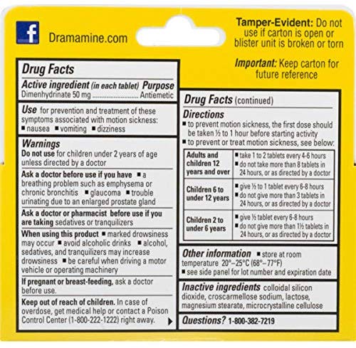 Dramamine Original Formula Motion Sickness Relief, 36 Count