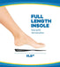 DR. Scholl's Comfort & Energy Work  Advanced Insoles banner showing a foot above product with the instructions trim to fit.